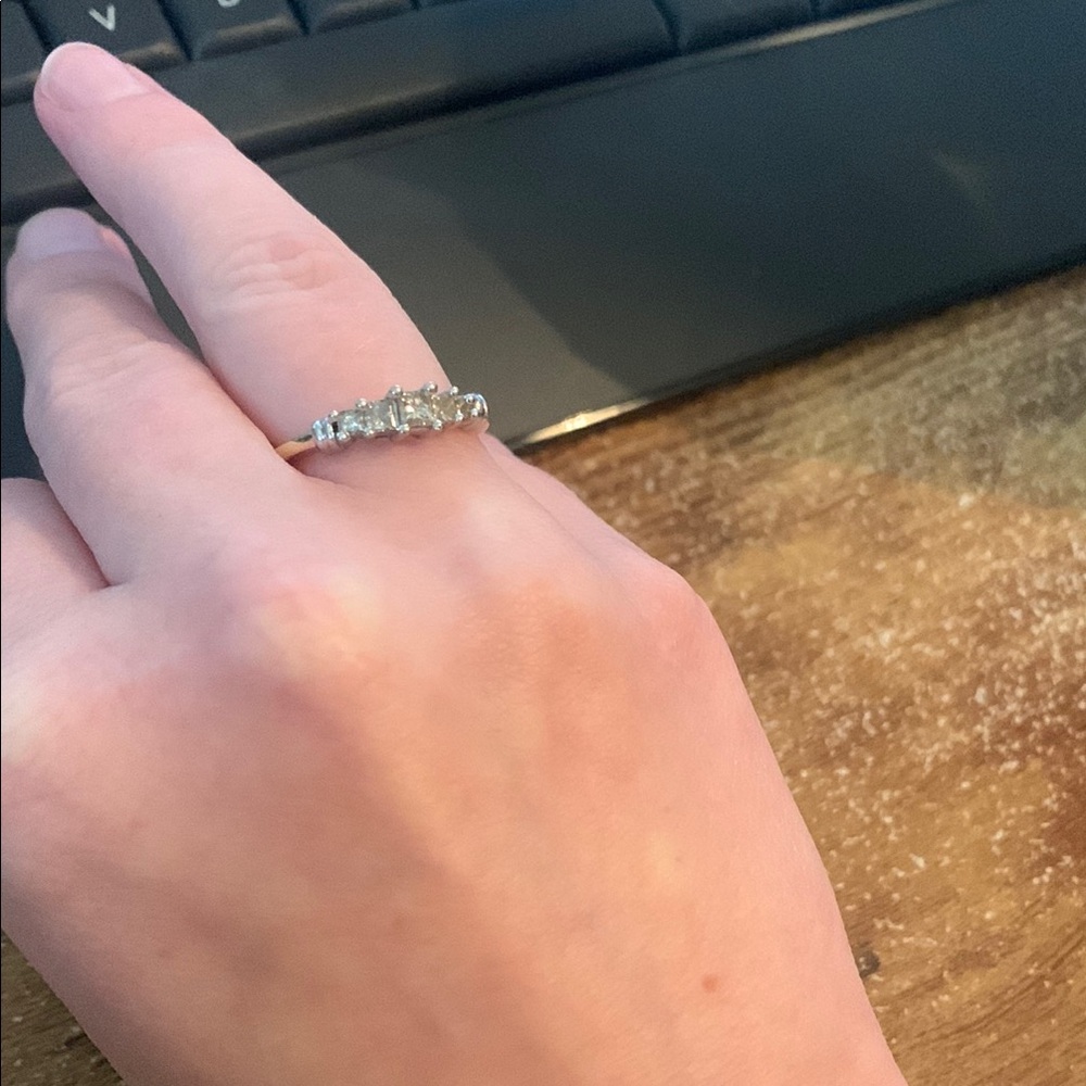 Champagne diamond 14k gold ring